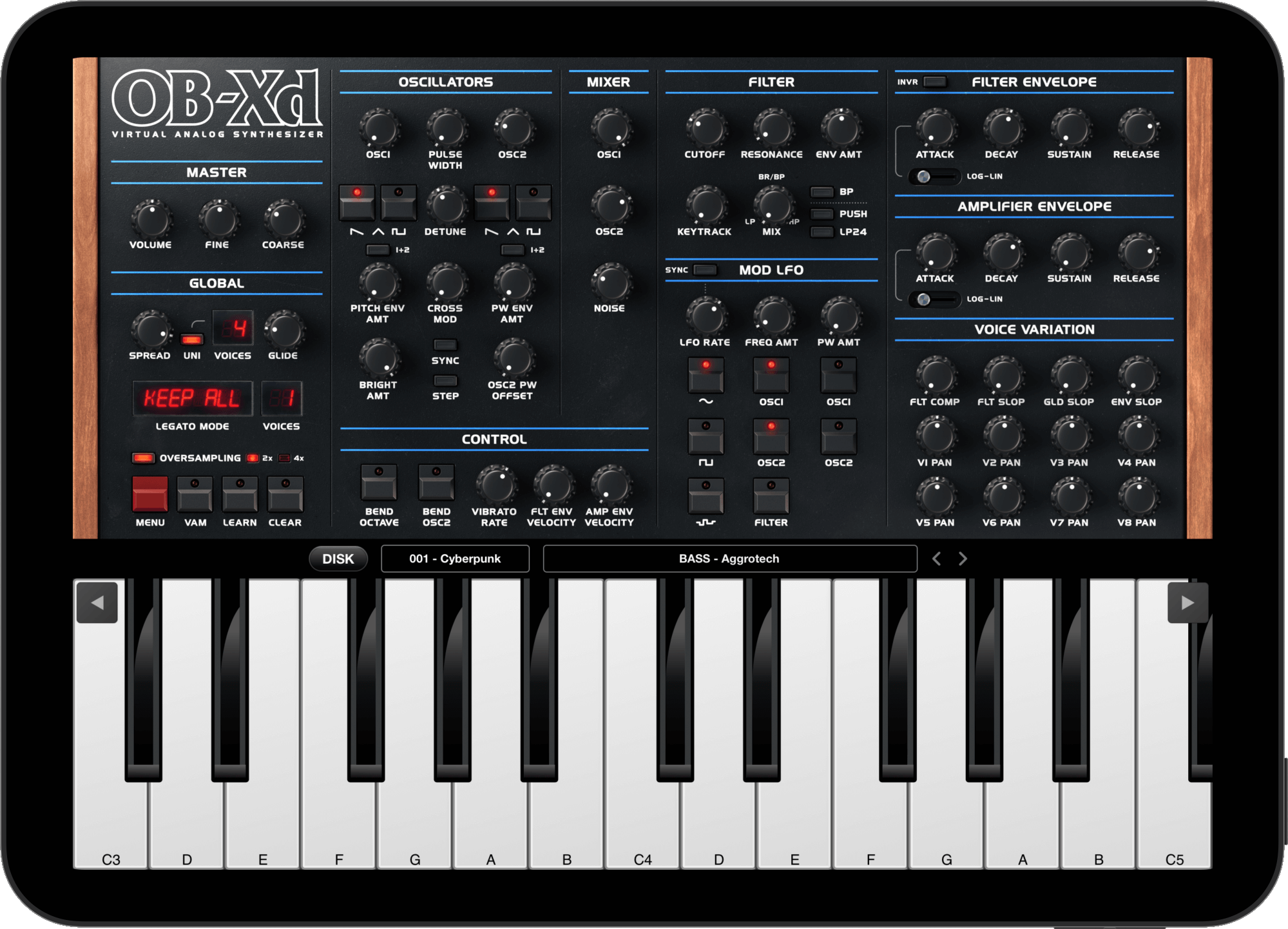 OB-Xd 3 iOS for iPad